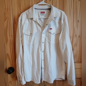 Wrangler Cream Long Sleeve Shirt Size Large